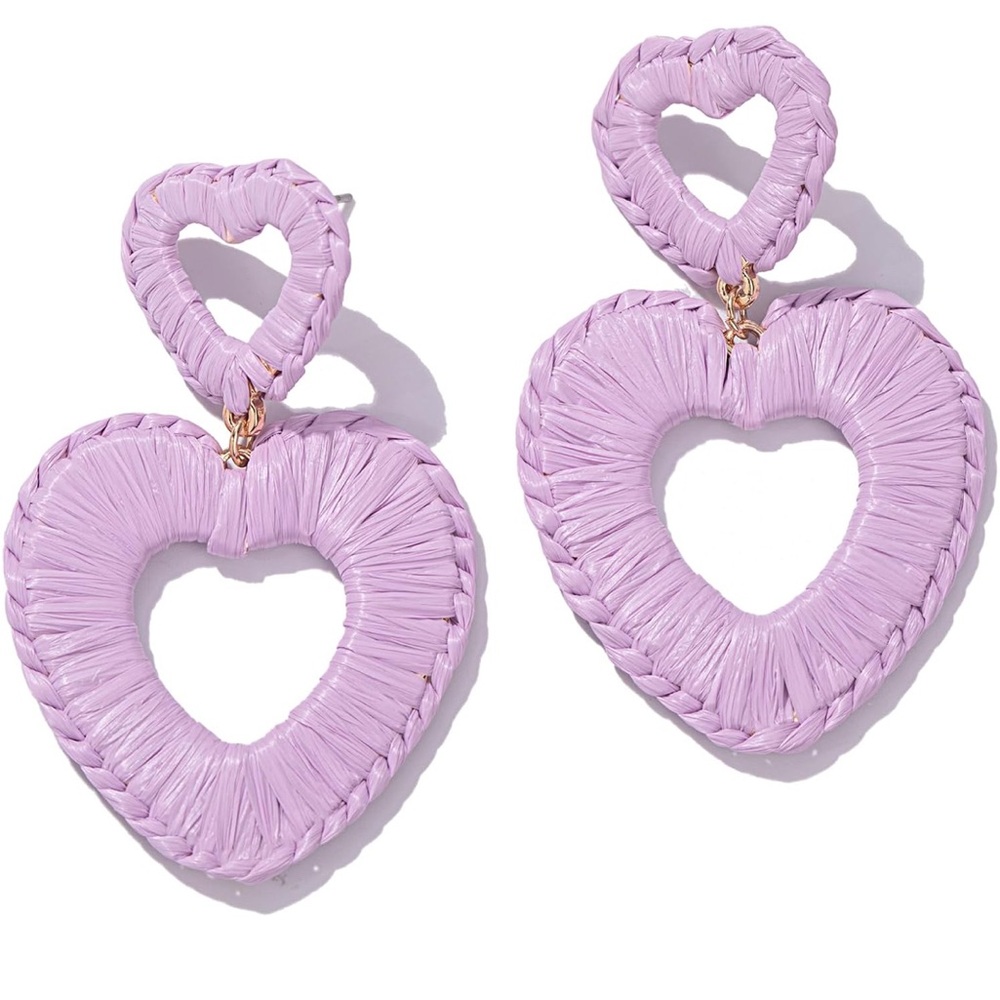 Lavender Heart-Shaped Earrings